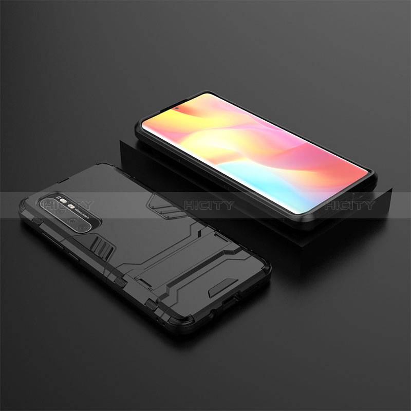 Custodia Silicone e Plastica Opaca Cover con Supporto KC1 per Xiaomi Mi Note 10 Lite