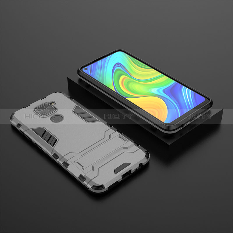 Custodia Silicone e Plastica Opaca Cover con Supporto KC1 per Xiaomi Redmi 10X 4G