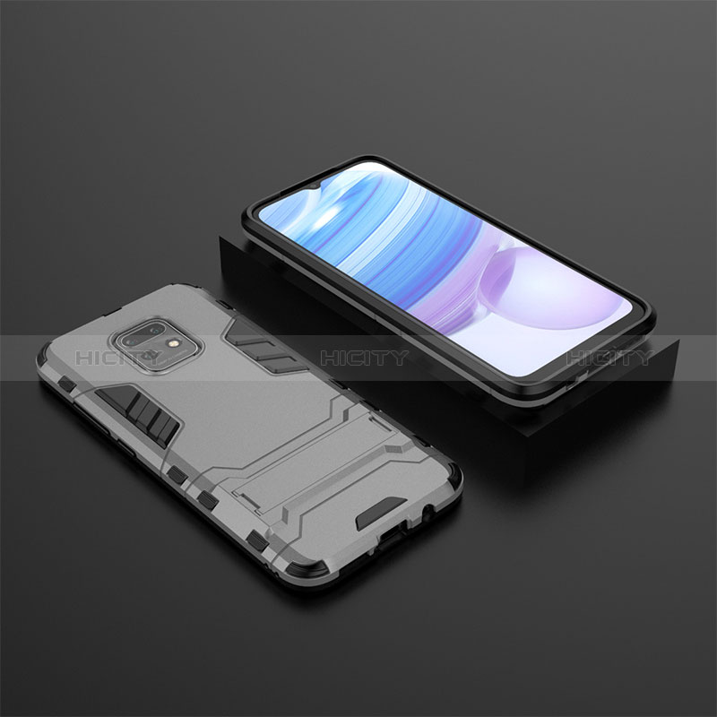 Custodia Silicone e Plastica Opaca Cover con Supporto KC1 per Xiaomi Redmi 10X 5G