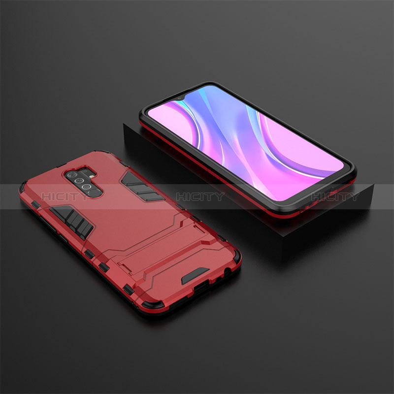 Custodia Silicone e Plastica Opaca Cover con Supporto KC1 per Xiaomi Redmi 9 Prime India