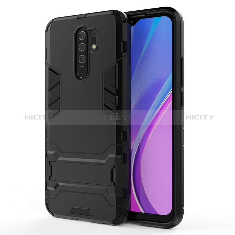 Custodia Silicone e Plastica Opaca Cover con Supporto KC1 per Xiaomi Redmi 9 Prime India