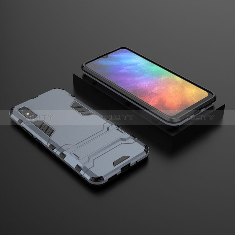 Custodia Silicone e Plastica Opaca Cover con Supporto KC1 per Xiaomi Redmi 9A Blu