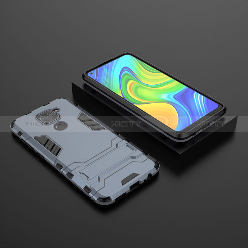 Custodia Silicone e Plastica Opaca Cover con Supporto KC1 per Xiaomi Redmi Note 9