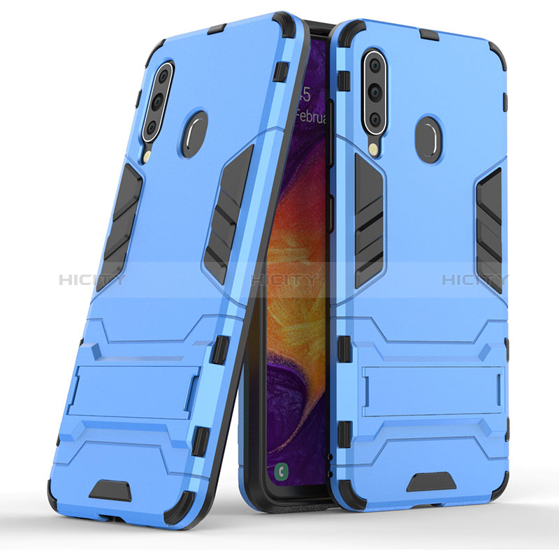 Custodia Silicone e Plastica Opaca Cover con Supporto KC2 per Samsung Galaxy A60