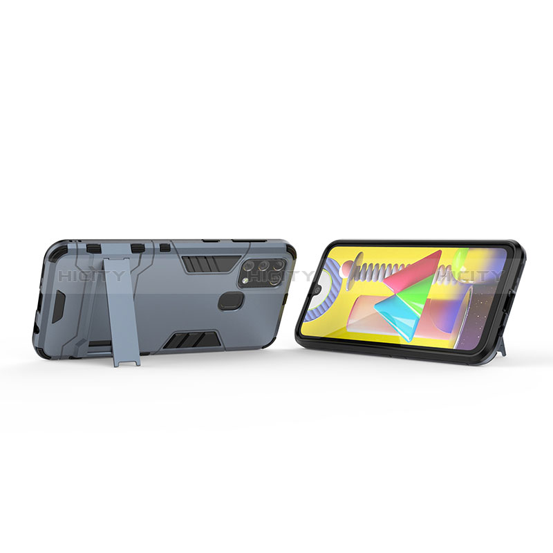 Custodia Silicone e Plastica Opaca Cover con Supporto KC2 per Samsung Galaxy M21s