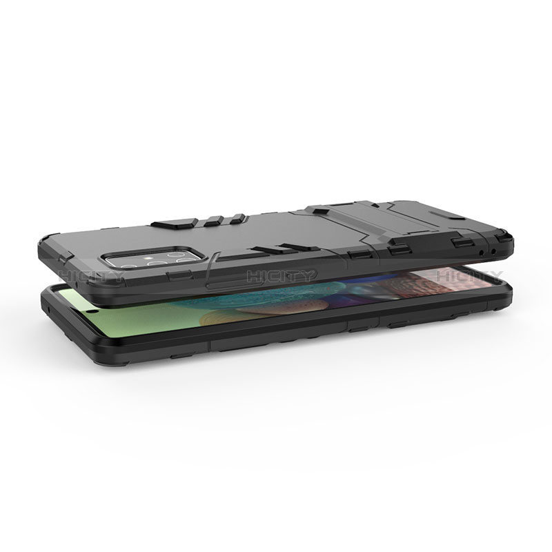 Custodia Silicone e Plastica Opaca Cover con Supporto KC3 per Samsung Galaxy A71 5G