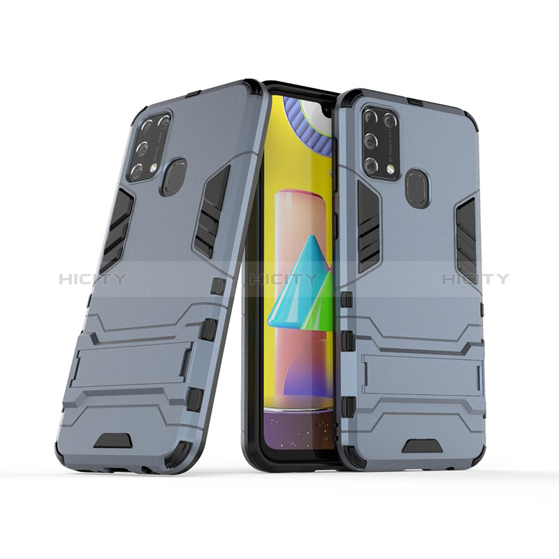 Custodia Silicone e Plastica Opaca Cover con Supporto KC3 per Samsung Galaxy M21s
