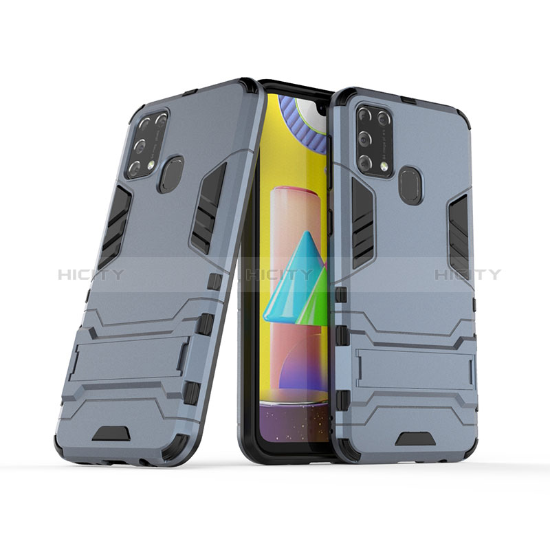 Custodia Silicone e Plastica Opaca Cover con Supporto KC3 per Samsung Galaxy M31 Prime Edition