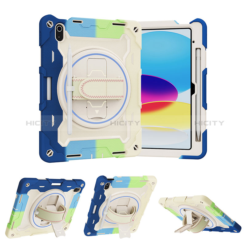 Custodia Silicone e Plastica Opaca Cover con Supporto L01 per Apple iPad 10.9 (2022)