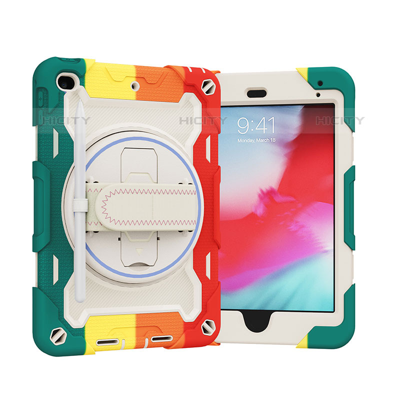 Custodia Silicone e Plastica Opaca Cover con Supporto L01 per Apple iPad Mini 5 (2019) Rosso