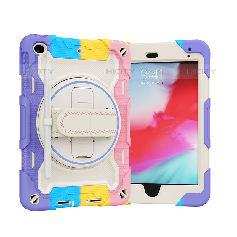 Custodia Silicone e Plastica Opaca Cover con Supporto L01 per Apple iPad Mini 5 (2019) Viola