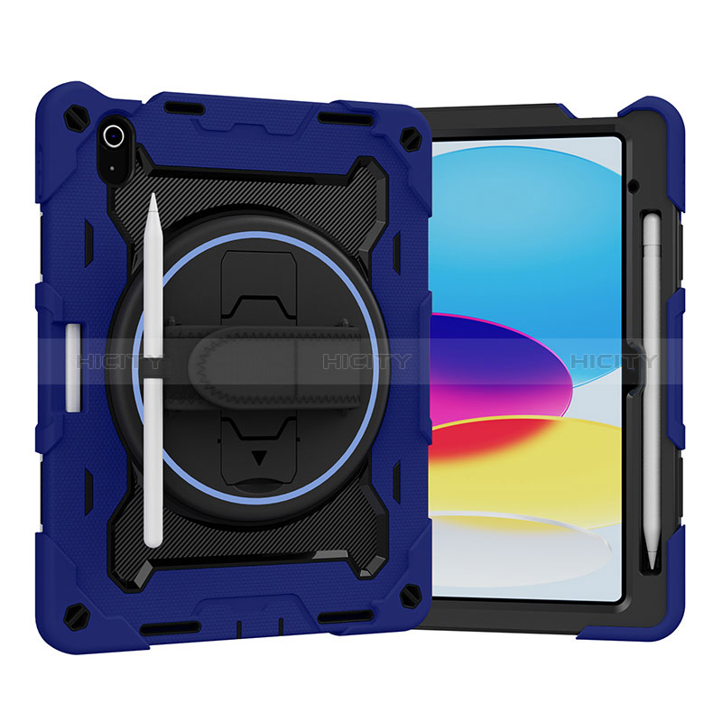 Custodia Silicone e Plastica Opaca Cover con Supporto L02 per Apple iPad 10.9 (2022)