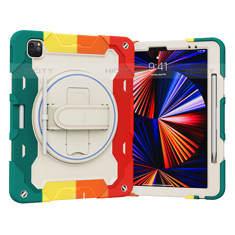 Custodia Silicone e Plastica Opaca Cover con Supporto L03 per Apple iPad Pro 12.9 (2020)