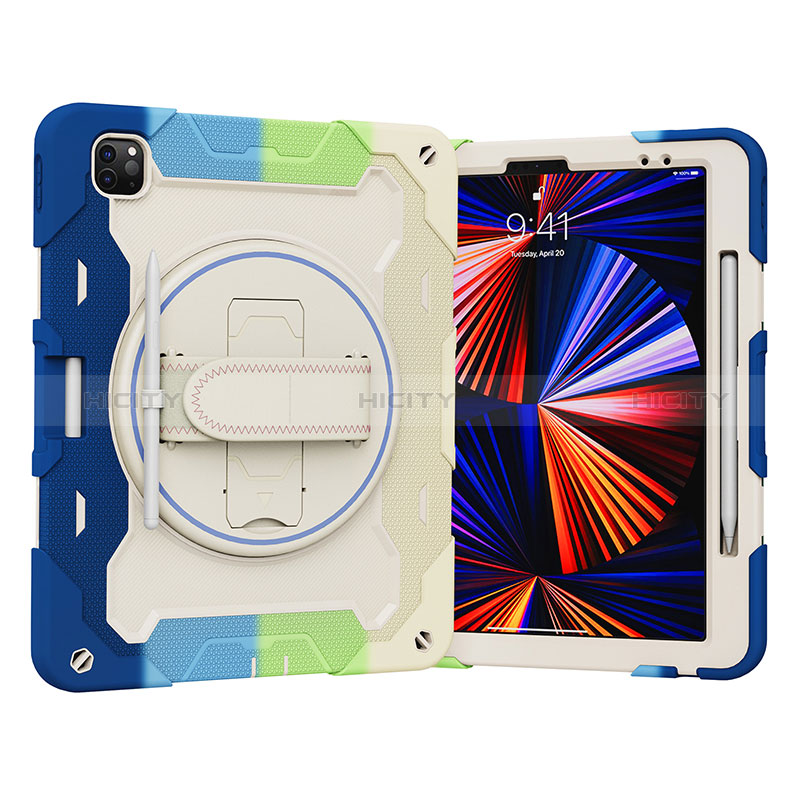 Custodia Silicone e Plastica Opaca Cover con Supporto L03 per Apple iPad Pro 12.9 (2022)