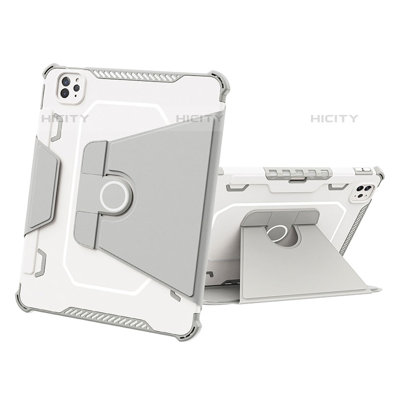 Custodia Silicone e Plastica Opaca Cover con Supporto L05 per Apple iPad Pro 11 (2020) Grigio