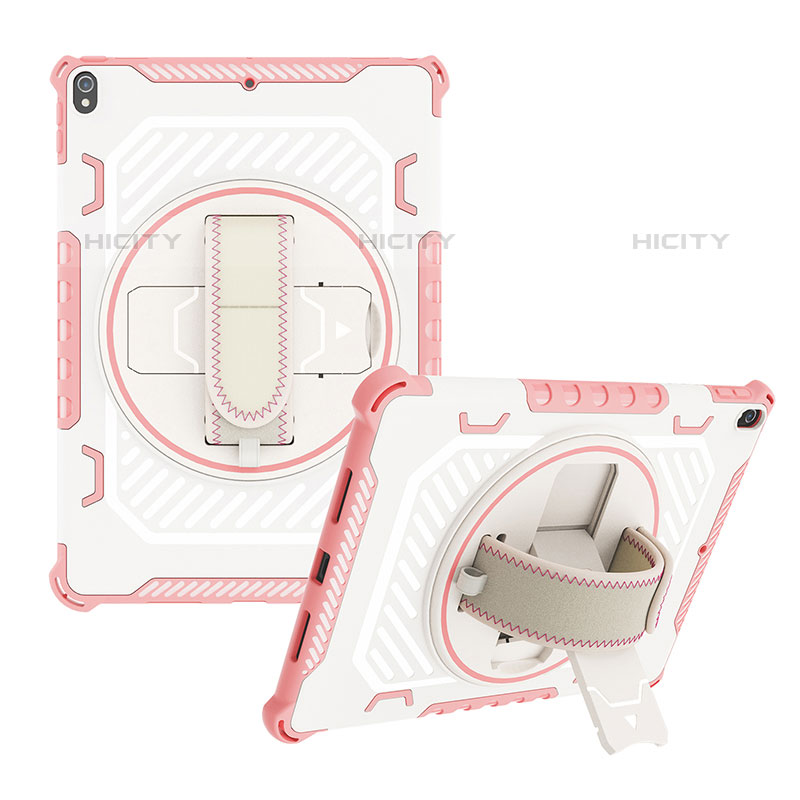 Custodia Silicone e Plastica Opaca Cover con Supporto L06 per Apple iPad Air 3 Oro Rosa