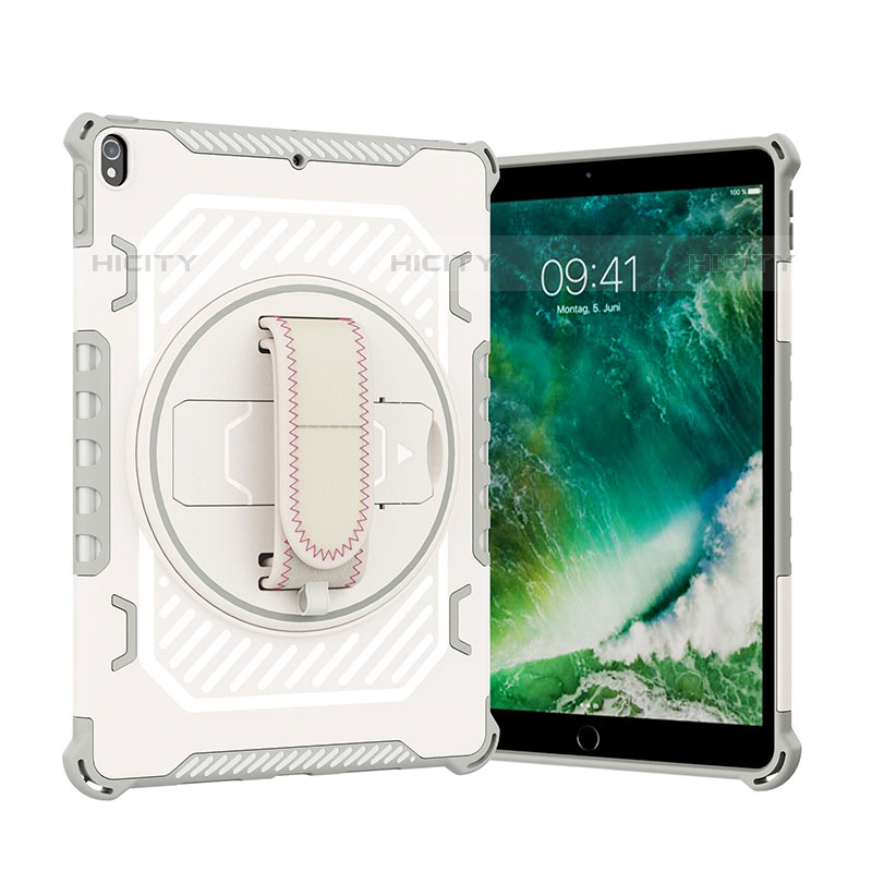 Custodia Silicone e Plastica Opaca Cover con Supporto L07 per Apple iPad Air 3 Grigio