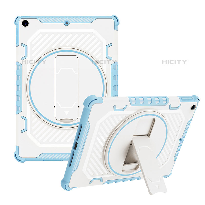 Custodia Silicone e Plastica Opaca Cover con Supporto L08 per Apple iPad 10.2 (2020) Blu