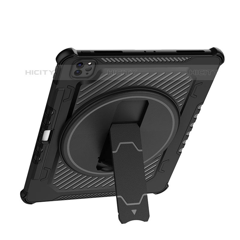 Custodia Silicone e Plastica Opaca Cover con Supporto L08 per Apple iPad Pro 12.9 (2020)