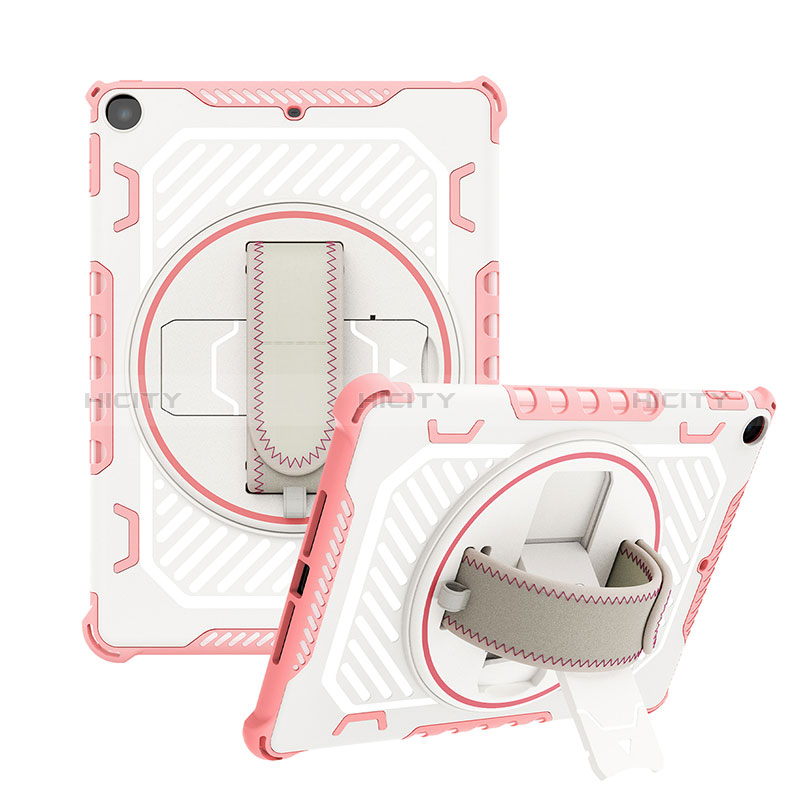 Custodia Silicone e Plastica Opaca Cover con Supporto L08 per Apple New iPad 9.7 (2018) Oro Rosa
