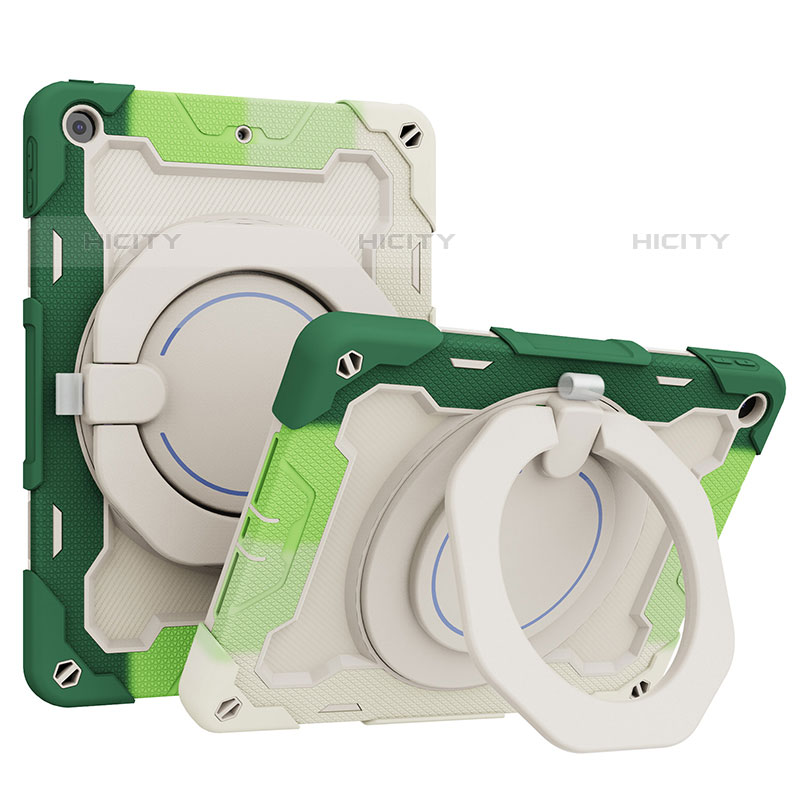 Custodia Silicone e Plastica Opaca Cover con Supporto L10 per Apple iPad 10.2 (2020) Verde
