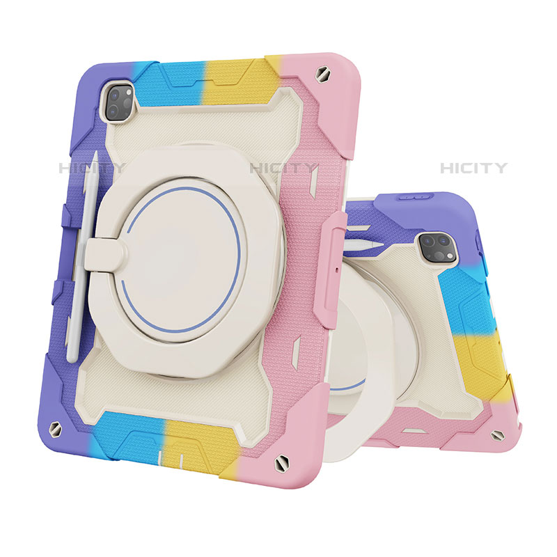 Custodia Silicone e Plastica Opaca Cover con Supporto L10 per Apple iPad Pro 12.9 (2020)