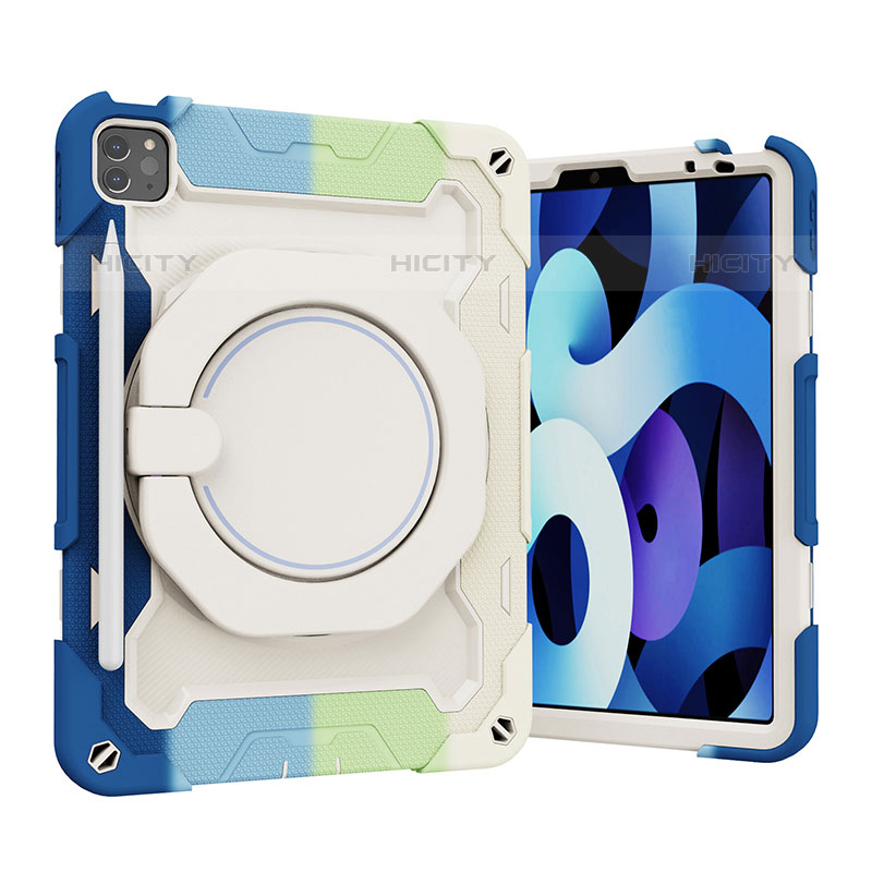 Custodia Silicone e Plastica Opaca Cover con Supporto L13 per Apple iPad Pro 11 (2020) Cielo Blu