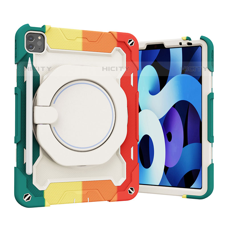 Custodia Silicone e Plastica Opaca Cover con Supporto L13 per Apple iPad Pro 11 (2020) Rosso