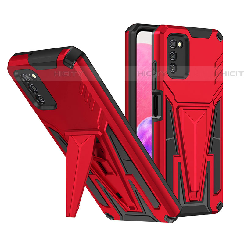 Custodia Silicone e Plastica Opaca Cover con Supporto MQ1 per Samsung Galaxy A03s