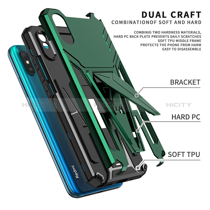 Custodia Silicone e Plastica Opaca Cover con Supporto MQ1 per Xiaomi Redmi 9AT