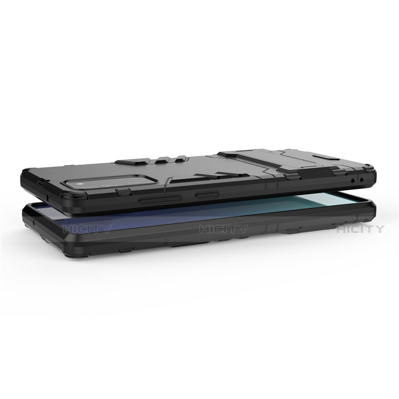 Custodia Silicone e Plastica Opaca Cover con Supporto N01 per Samsung Galaxy Note 20 5G