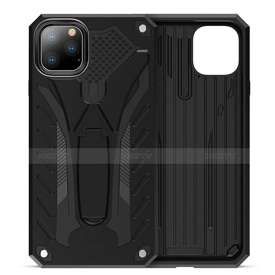 Custodia Silicone e Plastica Opaca Cover con Supporto per Apple iPhone 11 Pro
