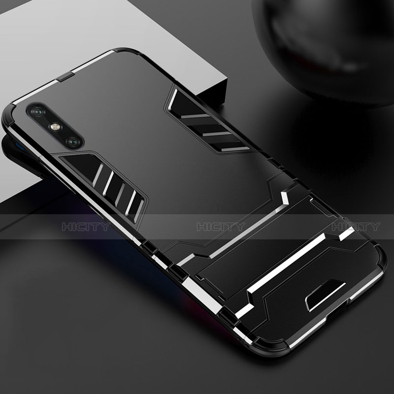 Custodia Silicone e Plastica Opaca Cover con Supporto per Huawei Enjoy 10e