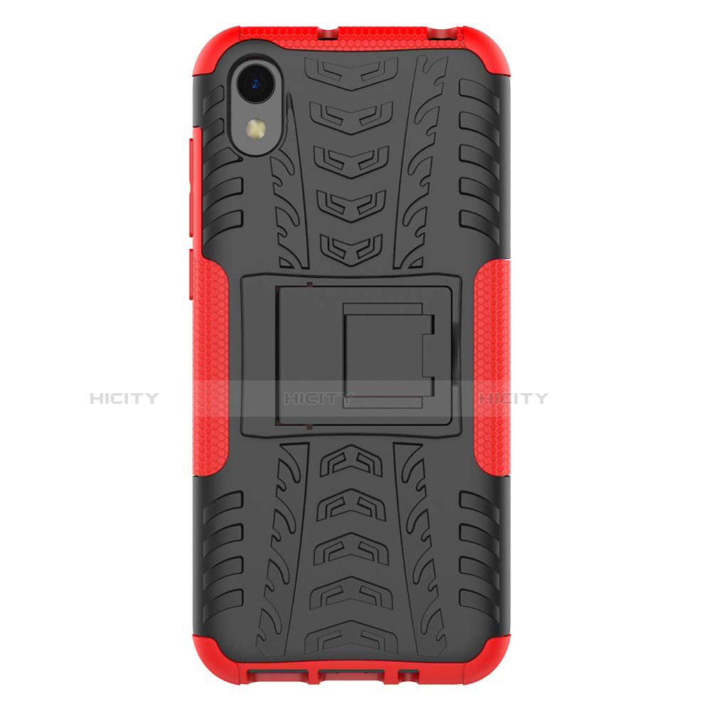 Custodia Silicone e Plastica Opaca Cover con Supporto per Huawei Enjoy 8S Rosso
