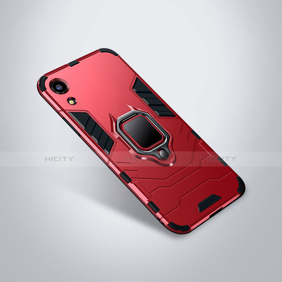 Custodia Silicone e Plastica Opaca Cover con Supporto per Huawei Honor 8A Rosso