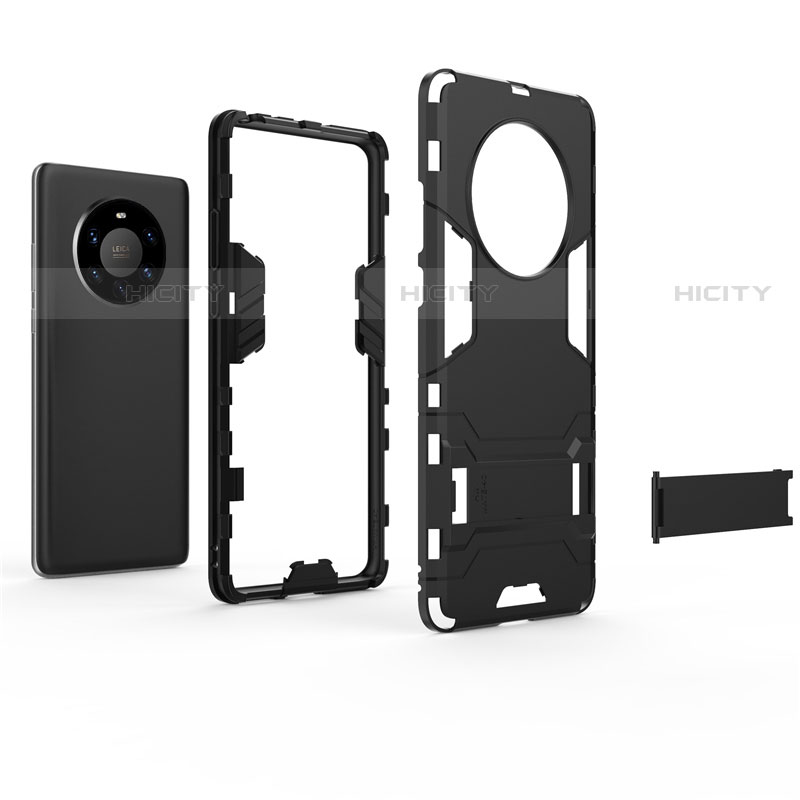 Custodia Silicone e Plastica Opaca Cover con Supporto per Huawei Mate 40 Pro+ Plus