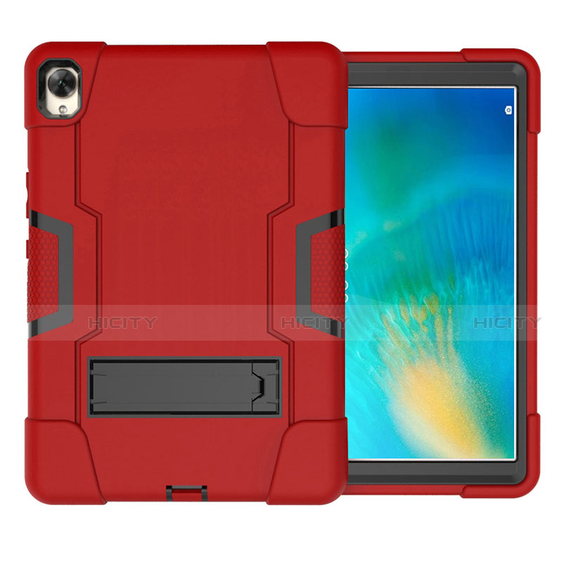 Custodia Silicone e Plastica Opaca Cover con Supporto per Huawei MatePad 10.8 Rosso