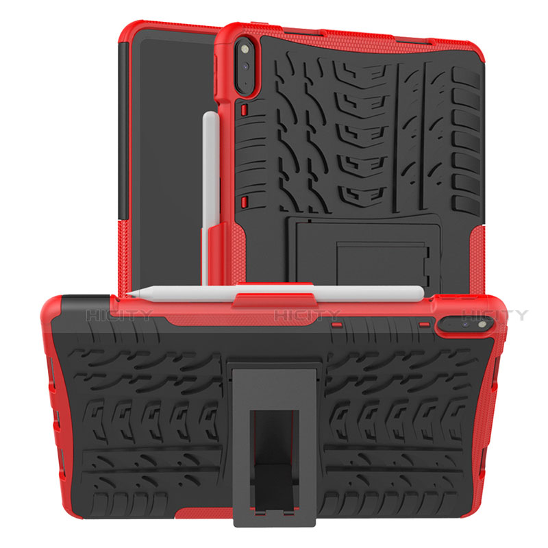 Custodia Silicone e Plastica Opaca Cover con Supporto per Huawei MatePad Pro Rosso