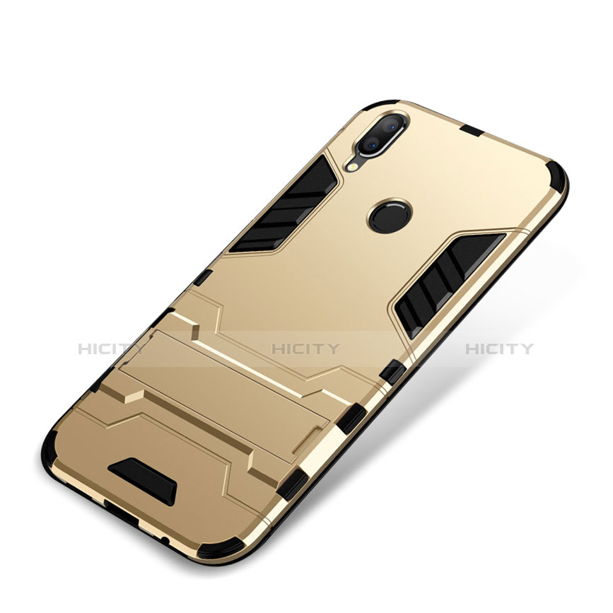 Custodia Silicone e Plastica Opaca Cover con Supporto per Huawei Nova 3i Oro