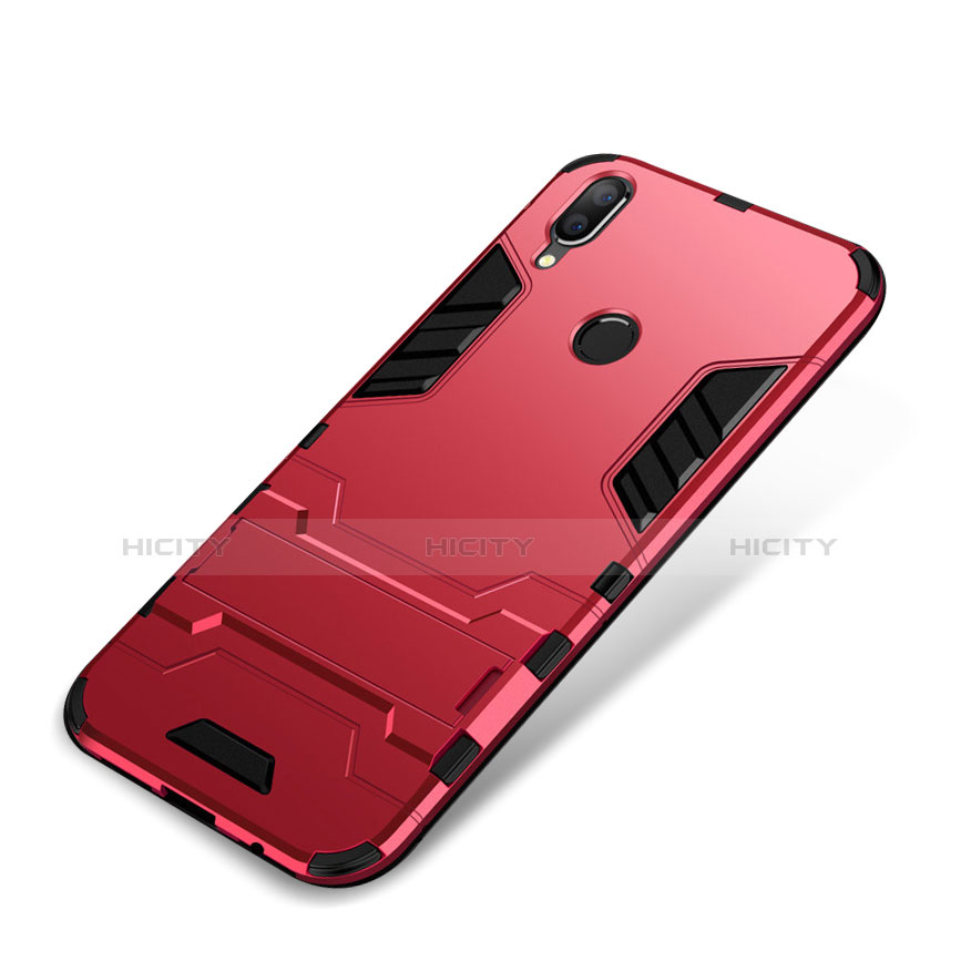 Custodia Silicone e Plastica Opaca Cover con Supporto per Huawei Nova 3i Rosso