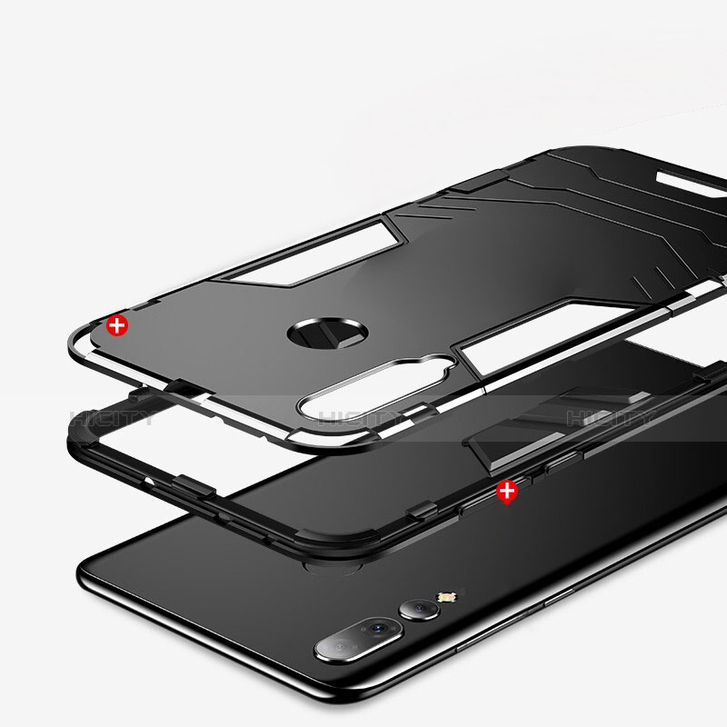 Custodia Silicone e Plastica Opaca Cover con Supporto per Huawei Nova 4