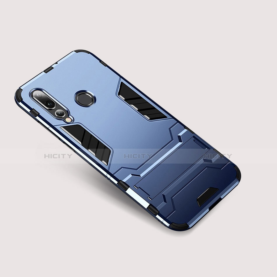 Custodia Silicone e Plastica Opaca Cover con Supporto per Huawei Nova 4 Blu