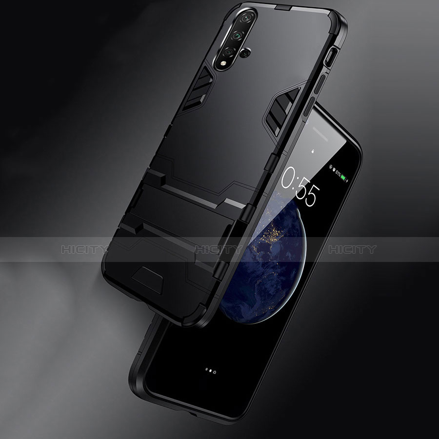 Custodia Silicone e Plastica Opaca Cover con Supporto per Huawei Nova 5