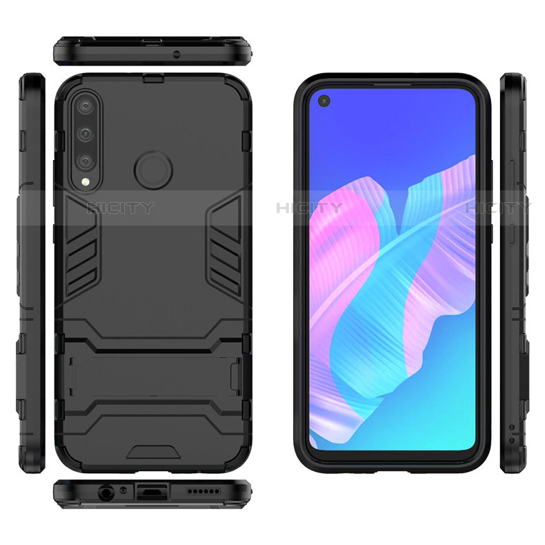 Custodia Silicone e Plastica Opaca Cover con Supporto per Huawei Y7p