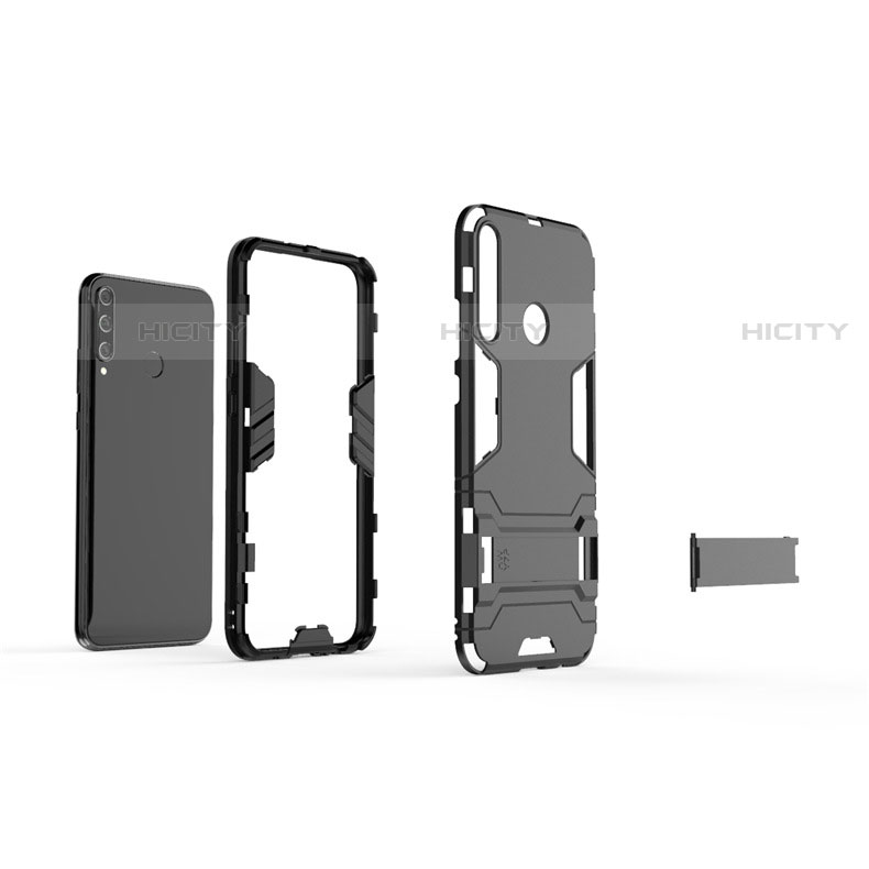 Custodia Silicone e Plastica Opaca Cover con Supporto per Huawei Y7p