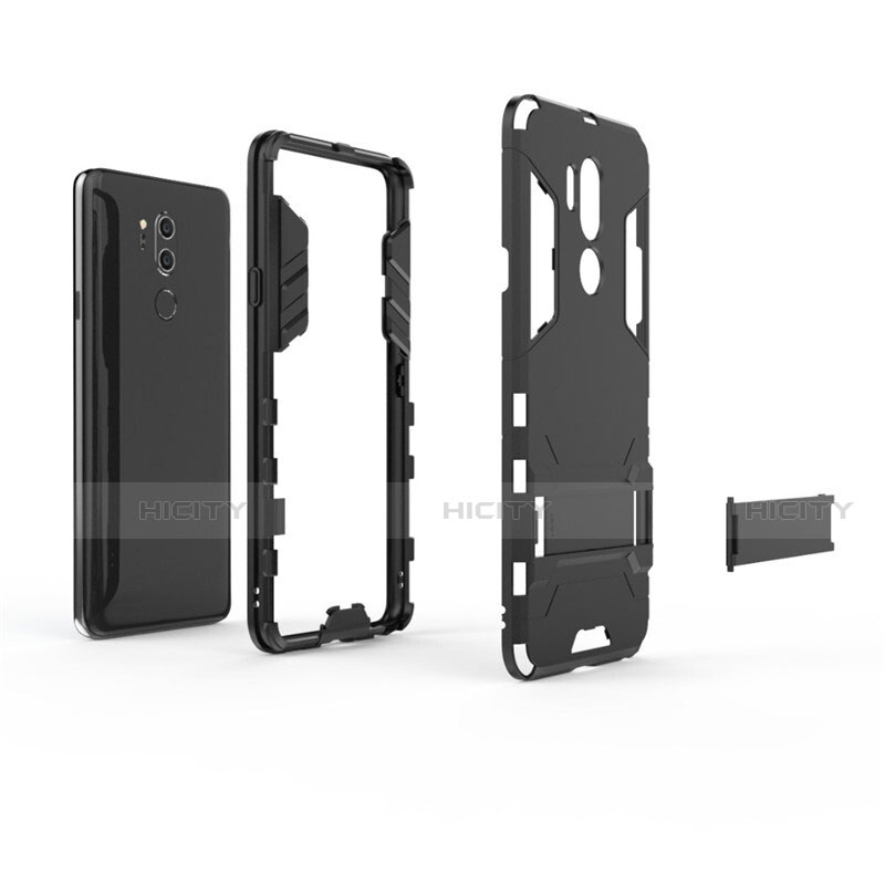 Custodia Silicone e Plastica Opaca Cover con Supporto per LG G7