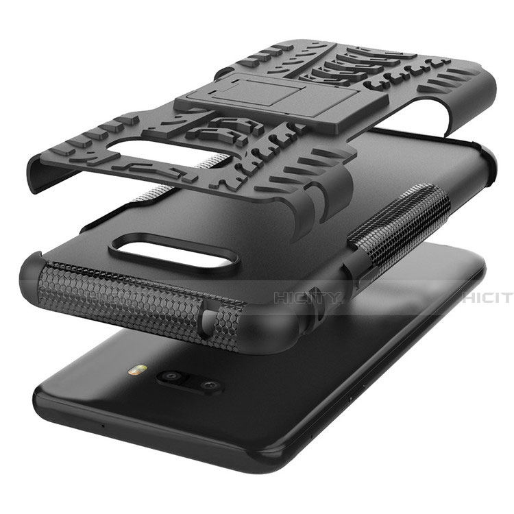 Custodia Silicone e Plastica Opaca Cover con Supporto per LG G8X ThinQ