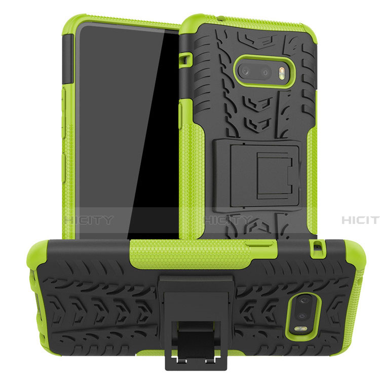 Custodia Silicone e Plastica Opaca Cover con Supporto per LG G8X ThinQ