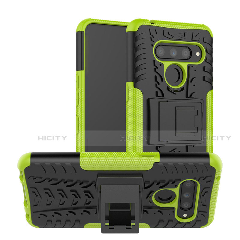 Custodia Silicone e Plastica Opaca Cover con Supporto per LG V50 ThinQ 5G