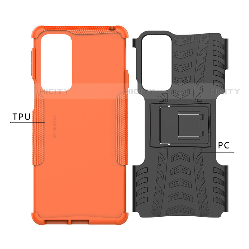 Custodia Silicone e Plastica Opaca Cover con Supporto per Motorola Moto Edge 20 5G